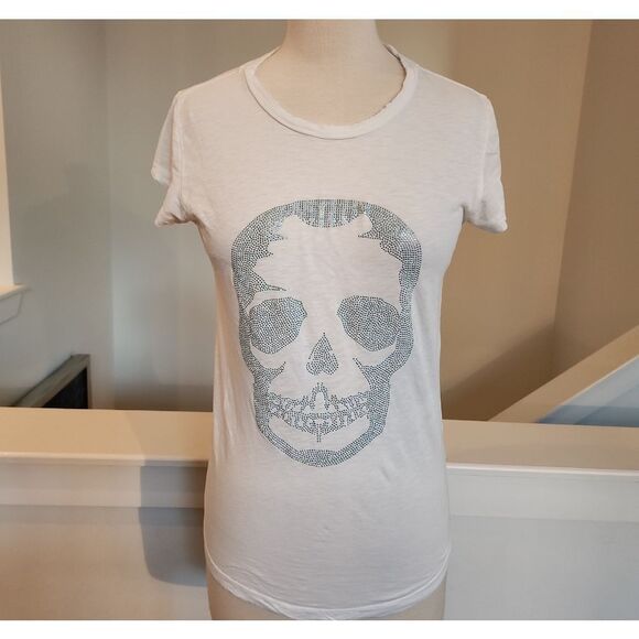 Zadig & Voltaire Tops - Zadig & Voltaire Embellished Skull Tee Size Medium